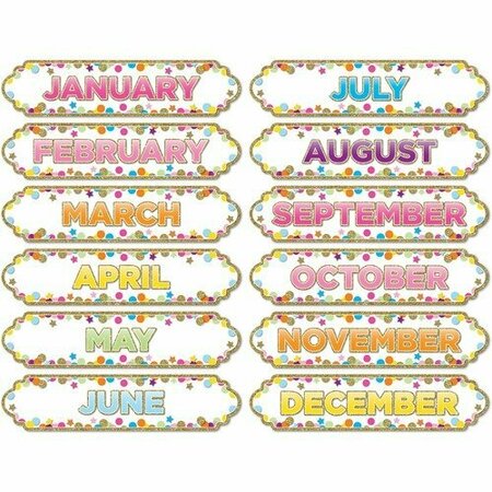 ASHLEY PRODUCTIONS Board Header, Months, Magnetic, Confetti, 12 Pieces, Multi-Color ASH19008